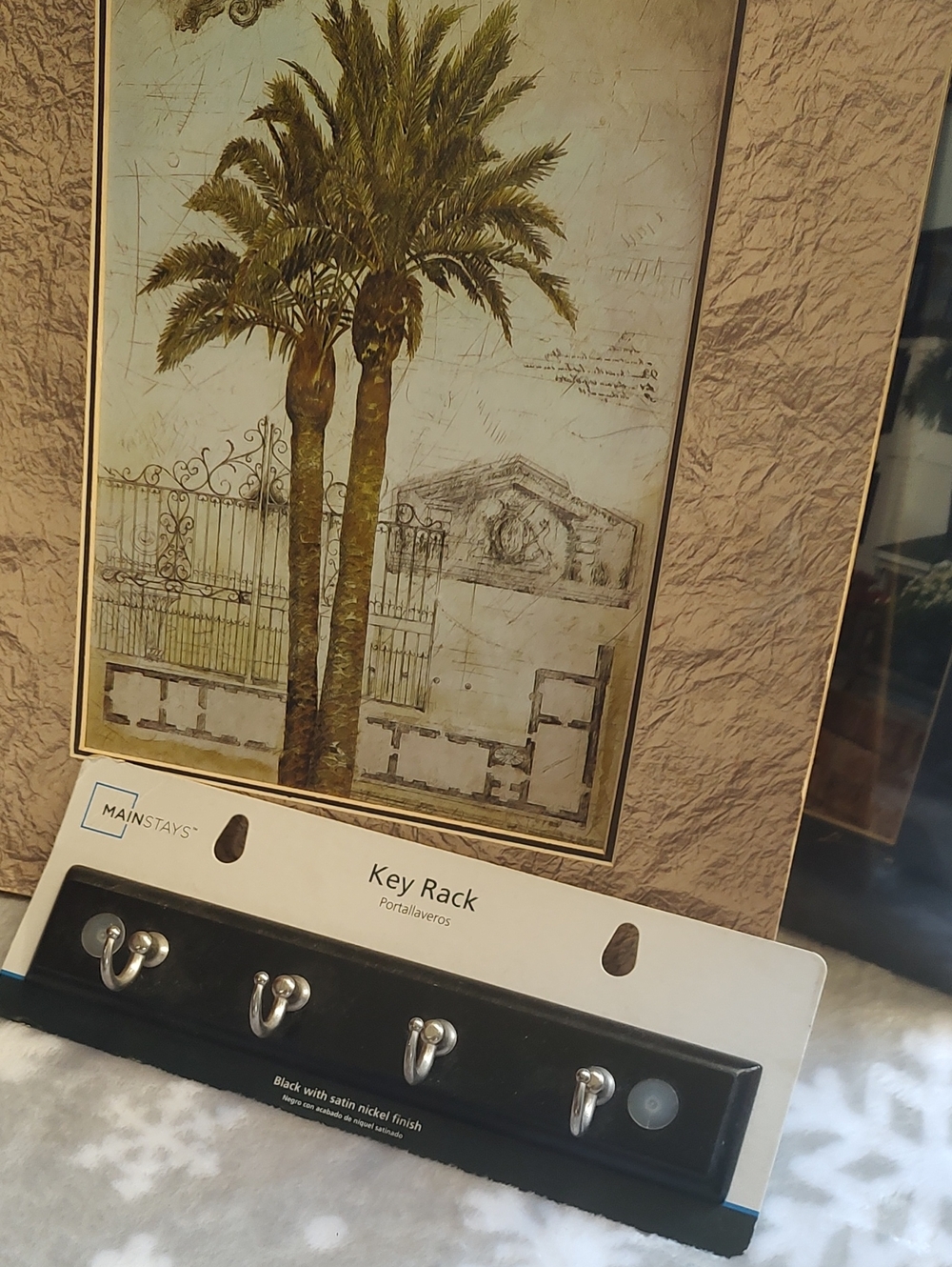 Key Rack//Nickel Hooks - 5-Hook Wall Organizer